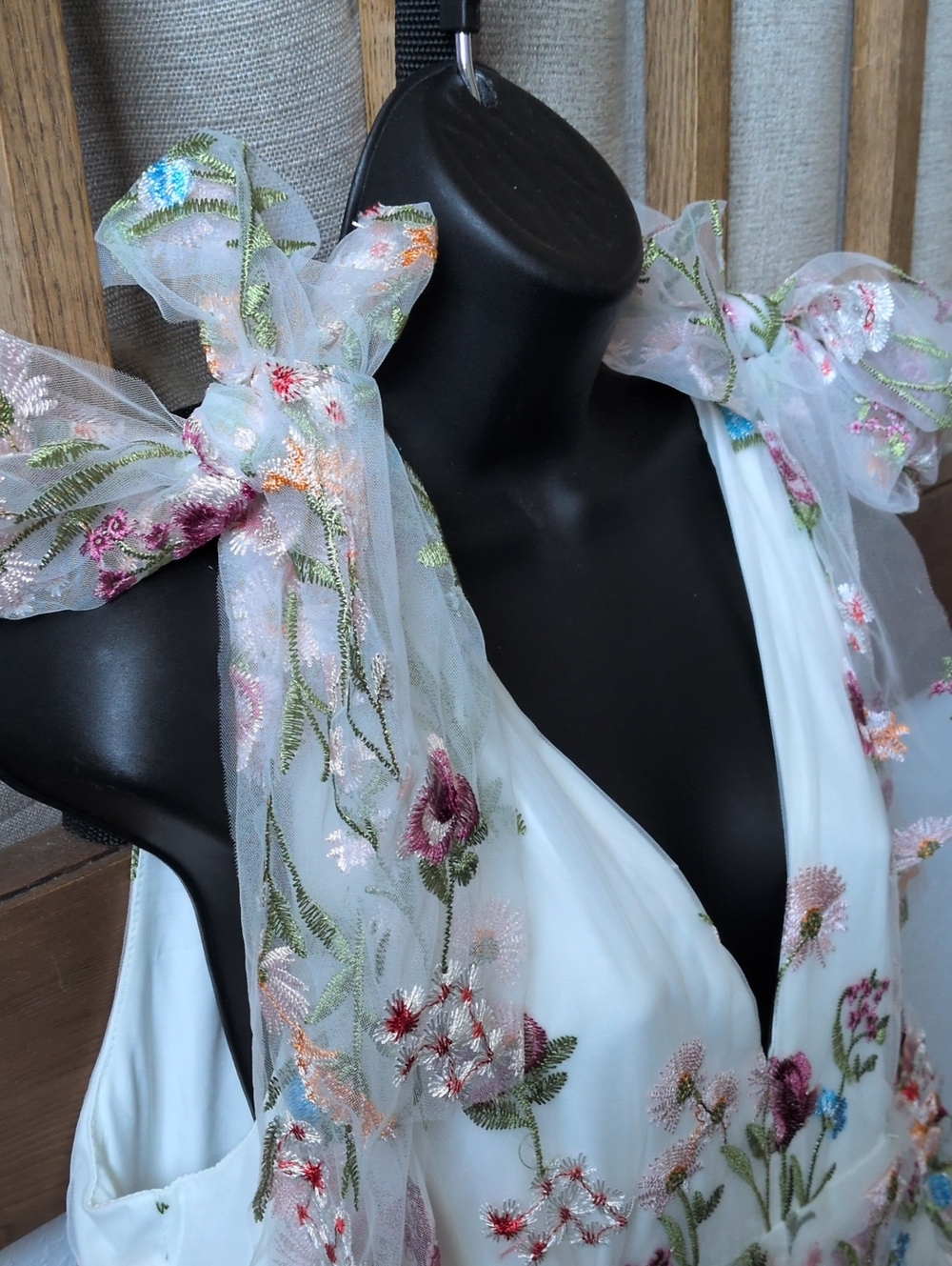 ✨ Nwt Jessakae Margaret Garden Floral Embroidered V-neck Dress Size XXL - Picture 5 of 12